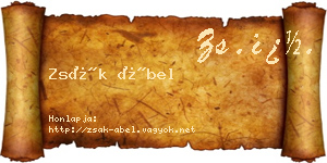 Zsák Ábel névjegykártya